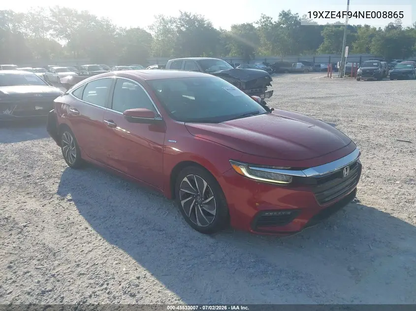 2022 Honda Insight Touring VIN: 19XZE4F94NE008865 Lot: 45533007