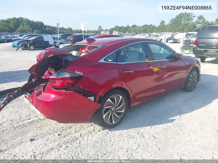 2022 Honda Insight Touring VIN: 19XZE4F94NE008865 Lot: 45533007