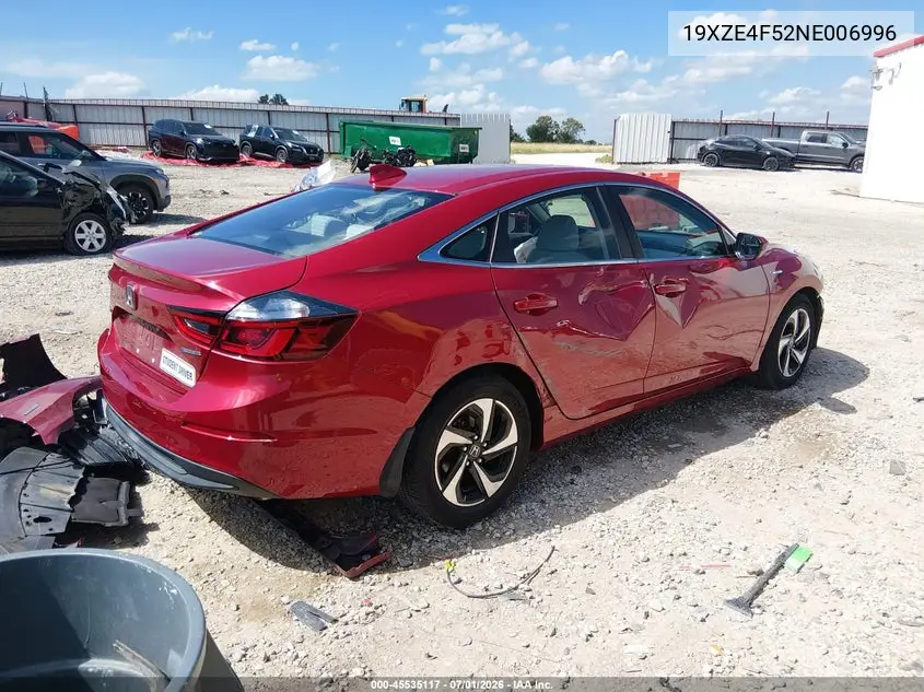 2022 Honda Insight Ex VIN: 19XZE4F52NE006996 Lot: 45535117