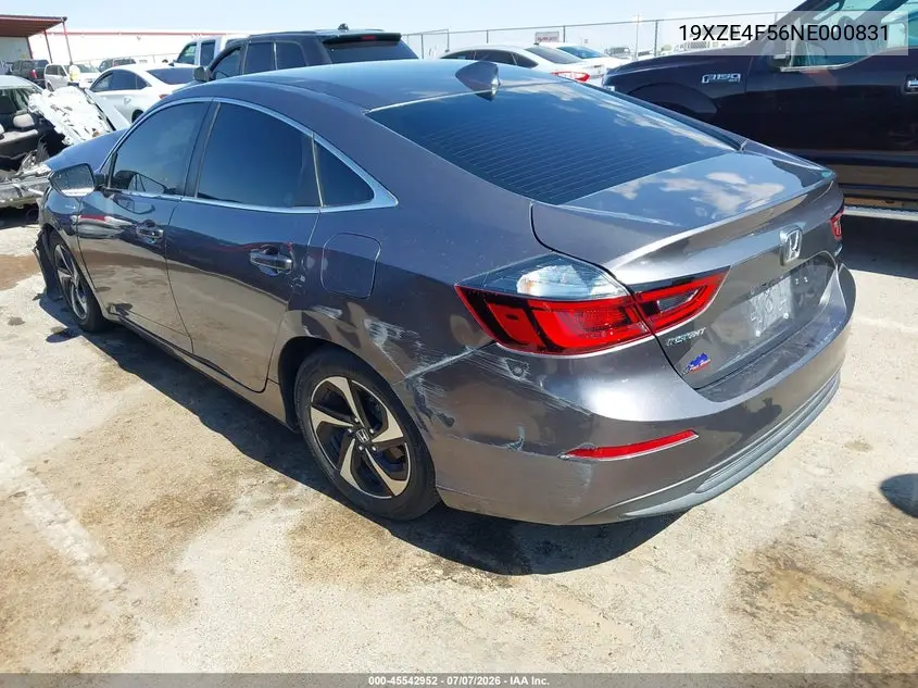 2022 Honda Insight Ex VIN: 19XZE4F56NE000831 Lot: 45542952