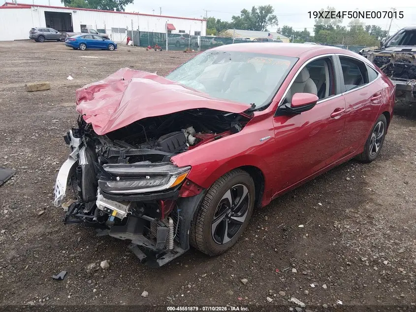 2022 Honda Insight Ex VIN: 19XZE4F50NE007015 Lot: 45551879