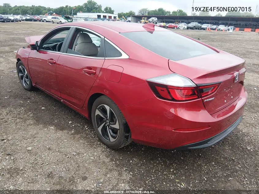 2022 Honda Insight Ex VIN: 19XZE4F50NE007015 Lot: 45551879
