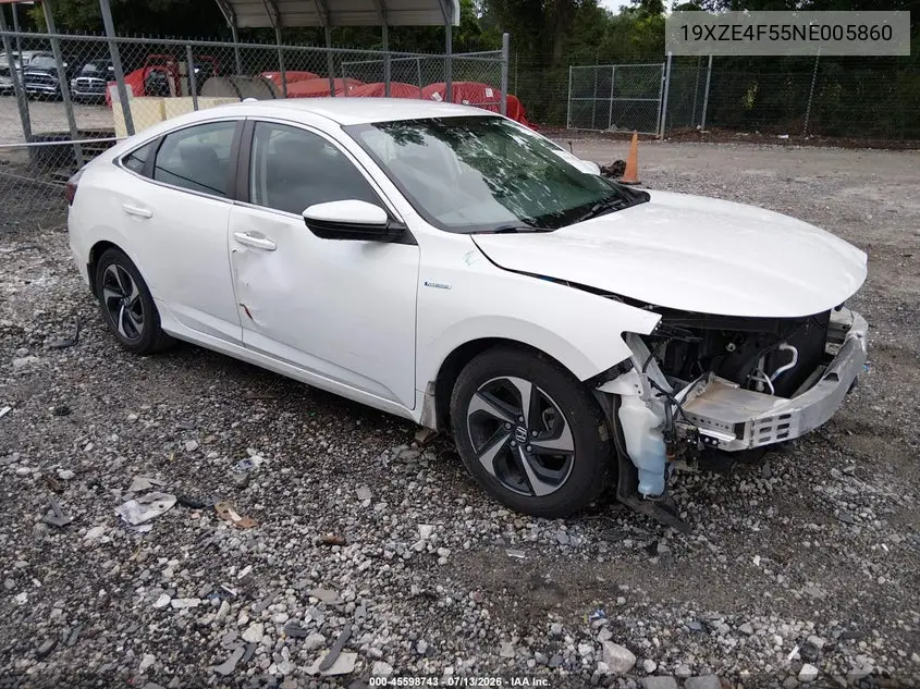 2022 Honda Insight Ex VIN: 19XZE4F55NE005860 Lot: 45598743