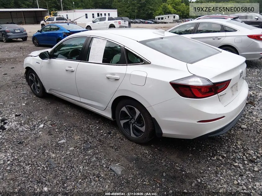 2022 Honda Insight Ex VIN: 19XZE4F55NE005860 Lot: 45598743