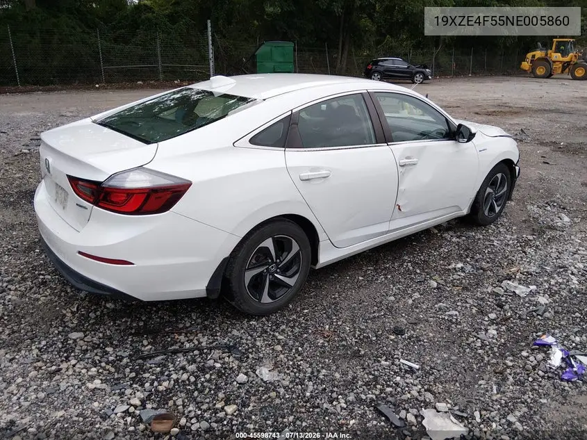 2022 Honda Insight Ex VIN: 19XZE4F55NE005860 Lot: 45598743