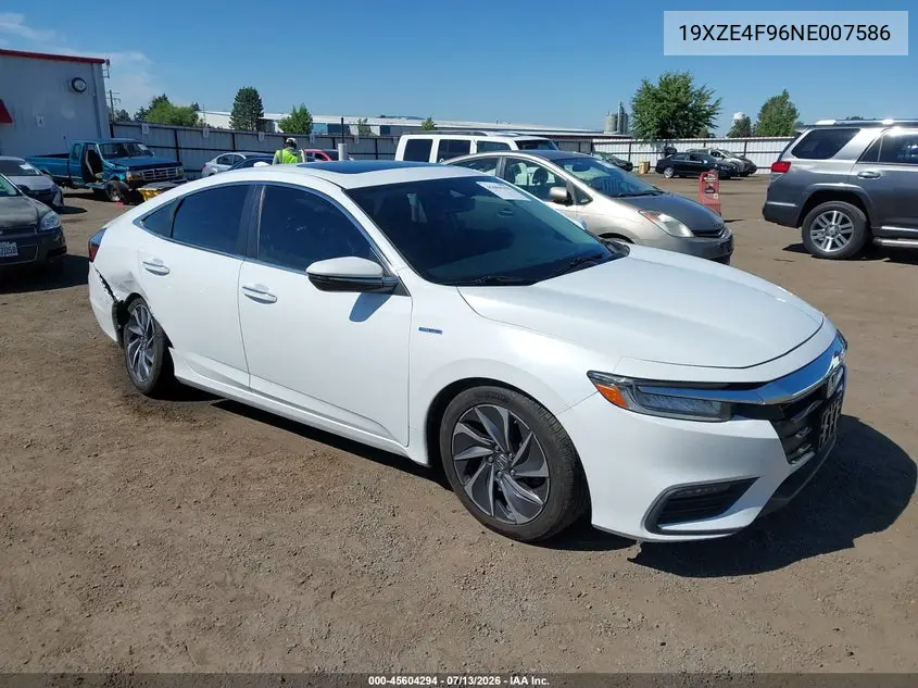 2022 Honda Insight Touring VIN: 19XZE4F96NE007586 Lot: 45604294