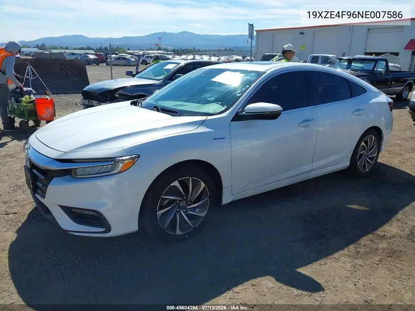 2022 Honda Insight Touring VIN: 19XZE4F96NE007586 Lot: 45604294