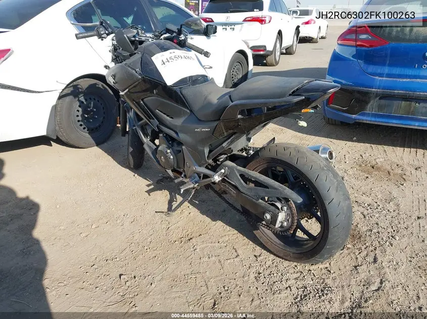 2015 Honda Nc700X VIN: JH2RC6302FK100263 Lot: 44559485