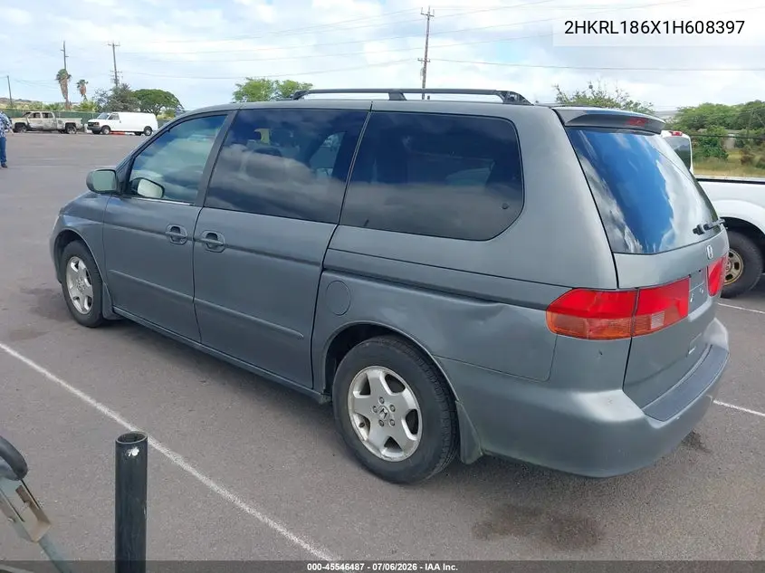 2001 Honda Odyssey Ex VIN: 2HKRL186X1H608397 Lot: 45546487