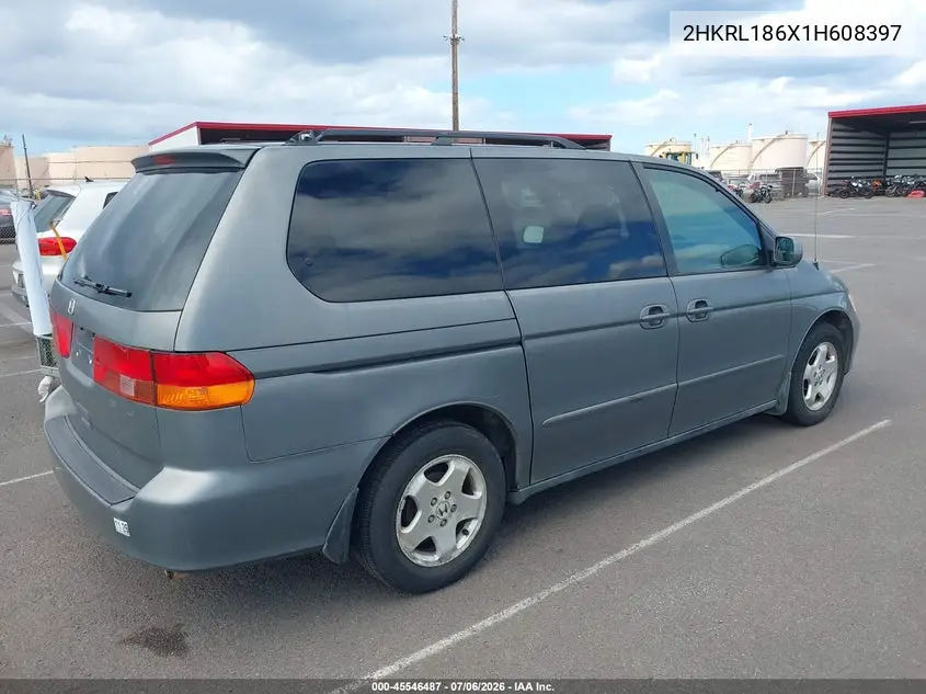2001 Honda Odyssey Ex VIN: 2HKRL186X1H608397 Lot: 45546487