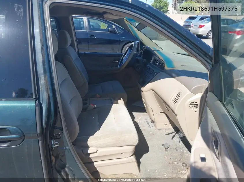 2001 Honda Odyssey Ex VIN: 2HKRL18691H597375 Lot: 45595537