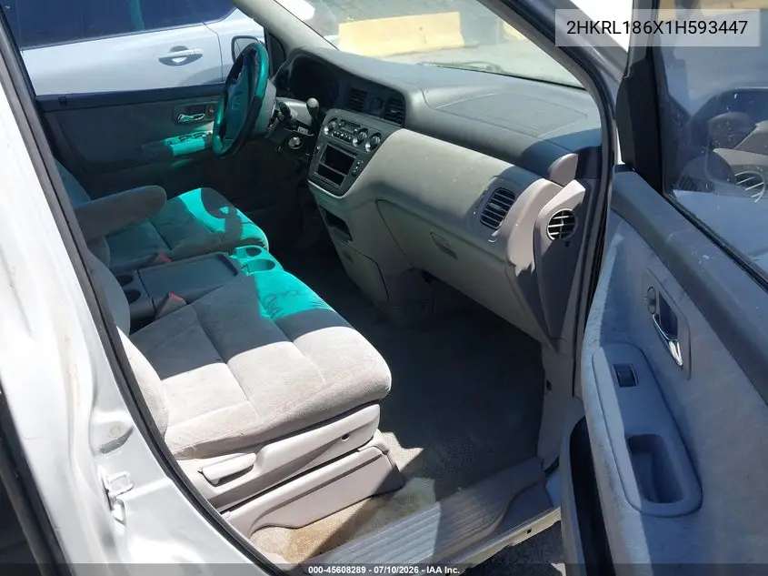 2001 Honda Odyssey Ex VIN: 2HKRL186X1H593447 Lot: 45608289