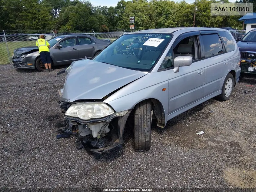 2001 Honda Odyssey VIN: RA61104868 Lot: 45655661