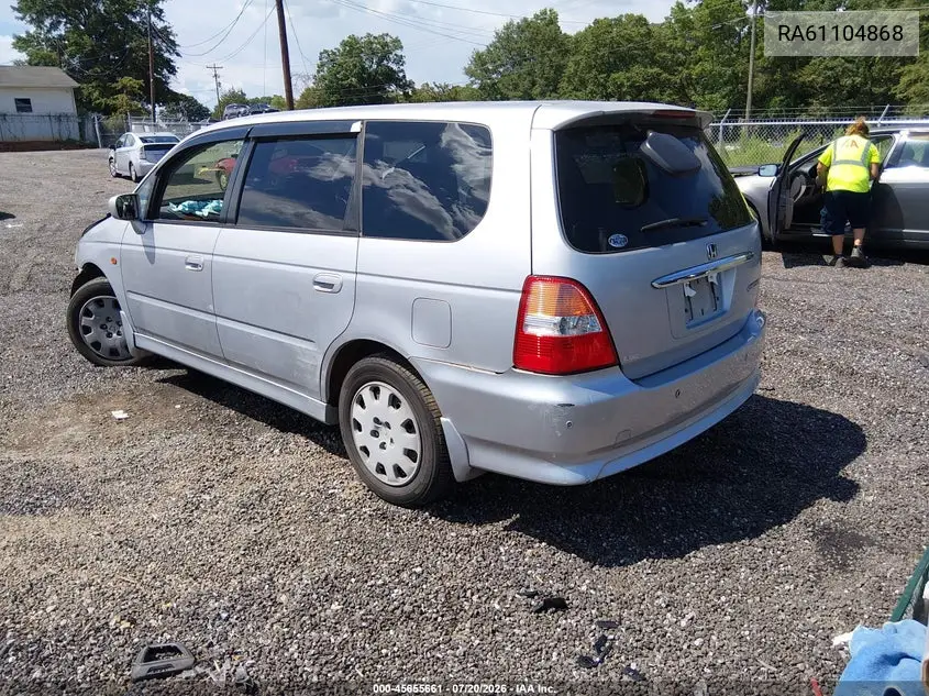 2001 Honda Odyssey VIN: RA61104868 Lot: 45655661