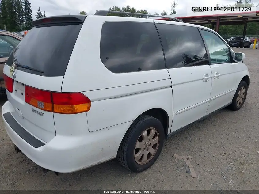 2002 Honda Odyssey Ex-L VIN: 5FNRL18962B051739 Lot: 45253919
