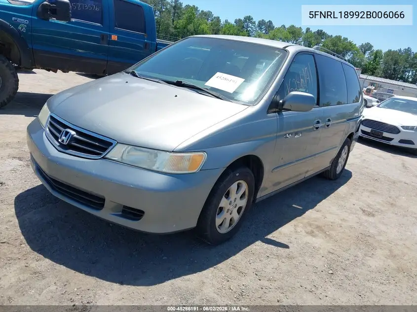 2002 Honda Odyssey Ex-L VIN: 5FNRL18992B006066 Lot: 45286191