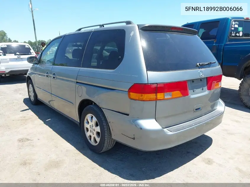 2002 Honda Odyssey Ex-L VIN: 5FNRL18992B006066 Lot: 45286191