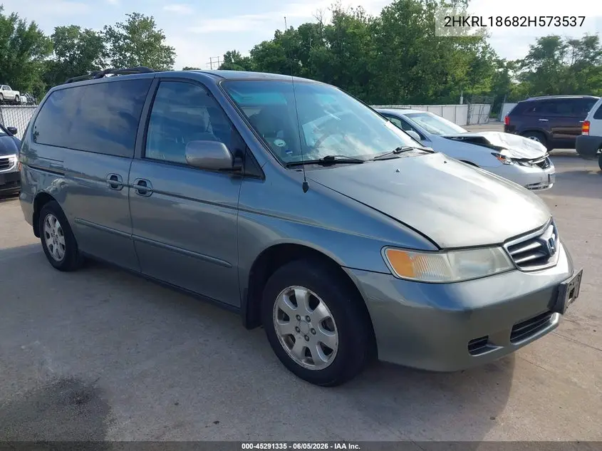 2002 Honda Odyssey Ex VIN: 2HKRL18682H573537 Lot: 45291335