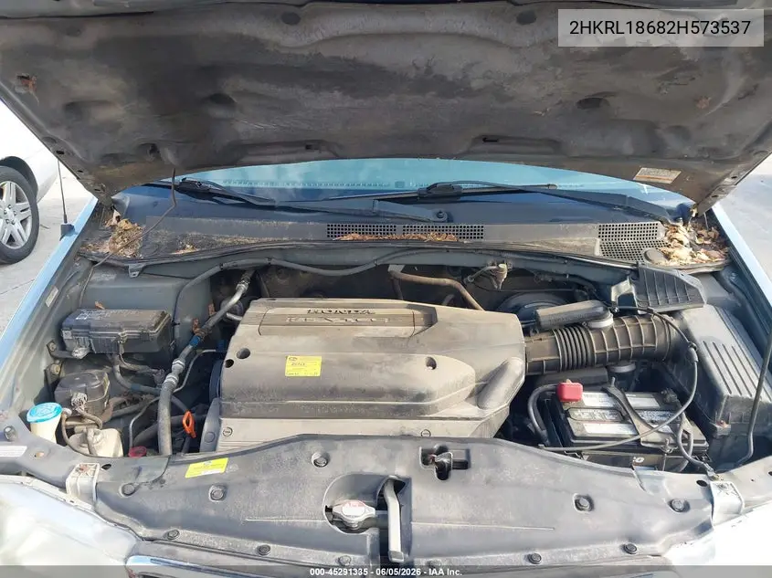 2002 Honda Odyssey Ex VIN: 2HKRL18682H573537 Lot: 45291335