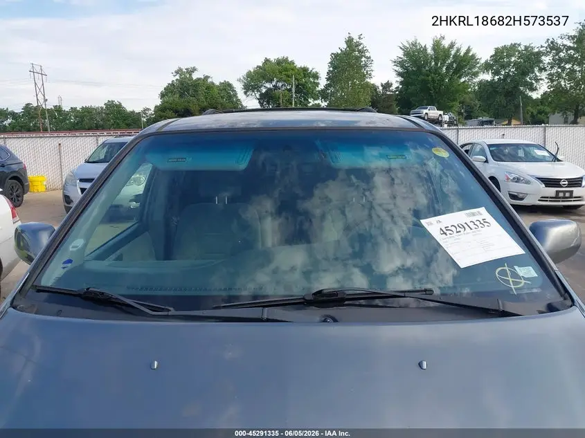 2002 Honda Odyssey Ex VIN: 2HKRL18682H573537 Lot: 45291335