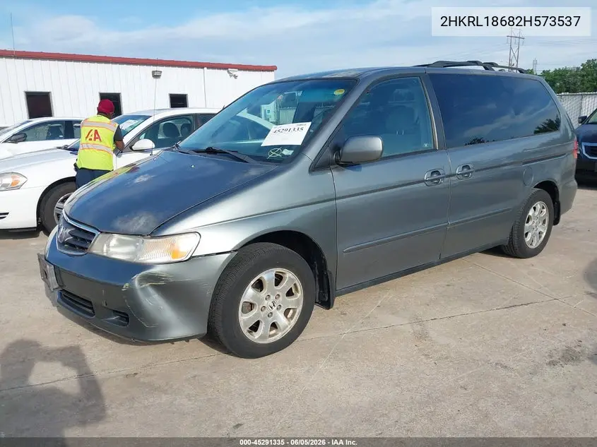 2002 Honda Odyssey Ex VIN: 2HKRL18682H573537 Lot: 45291335