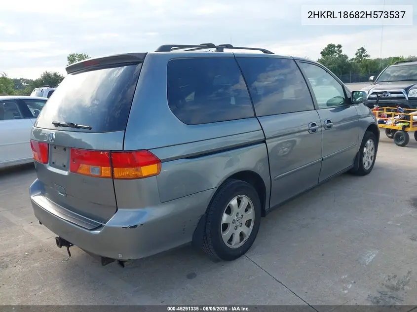 2002 Honda Odyssey Ex VIN: 2HKRL18682H573537 Lot: 45291335