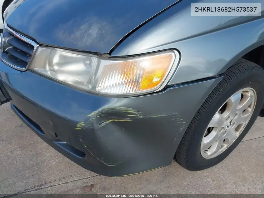 2002 Honda Odyssey Ex VIN: 2HKRL18682H573537 Lot: 45291335