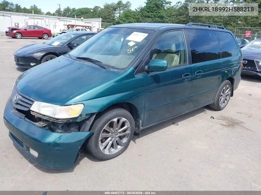 2002 Honda Odyssey Ex-L VIN: 2HKRL18992H588218 Lot: 45457773