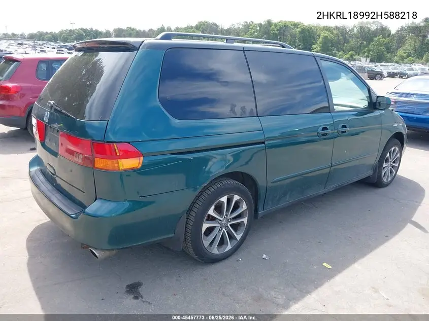 2002 Honda Odyssey Ex-L VIN: 2HKRL18992H588218 Lot: 45457773