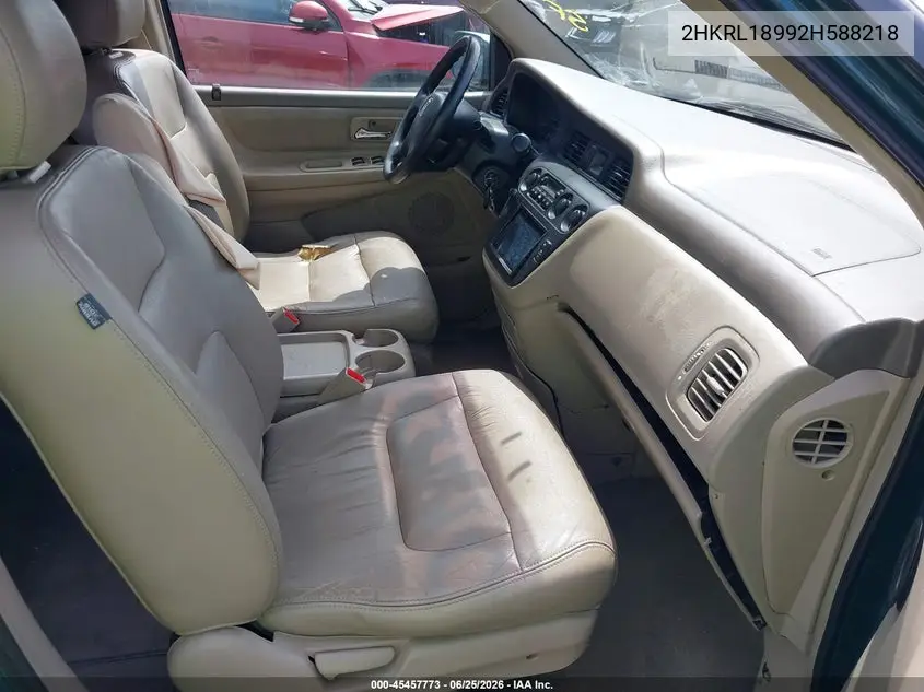 2002 Honda Odyssey Ex-L VIN: 2HKRL18992H588218 Lot: 45457773