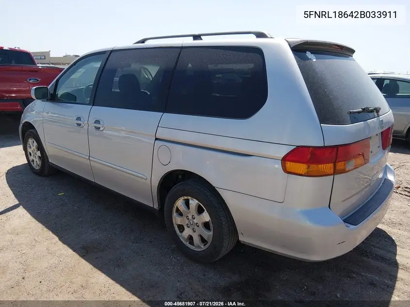 2002 Honda Odyssey Ex VIN: 5FNRL18642B033911 Lot: 45681907