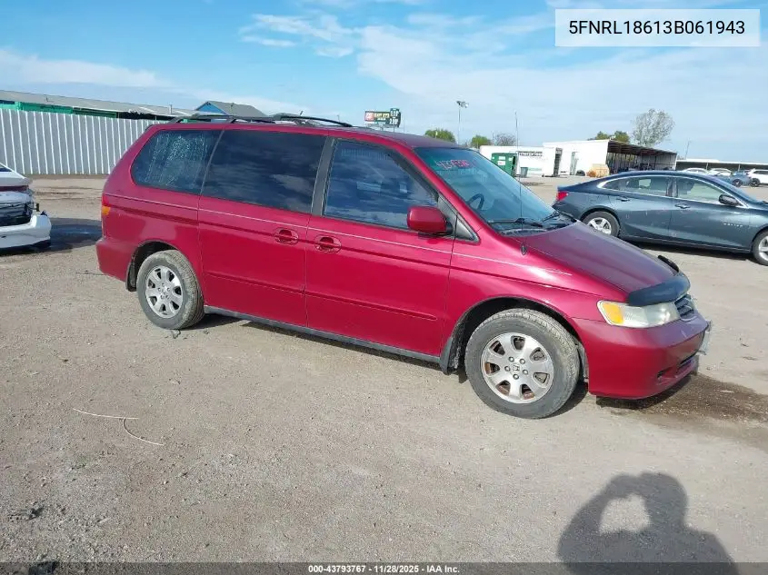 5FNRL18613B061943 2003 Honda Odyssey Ex