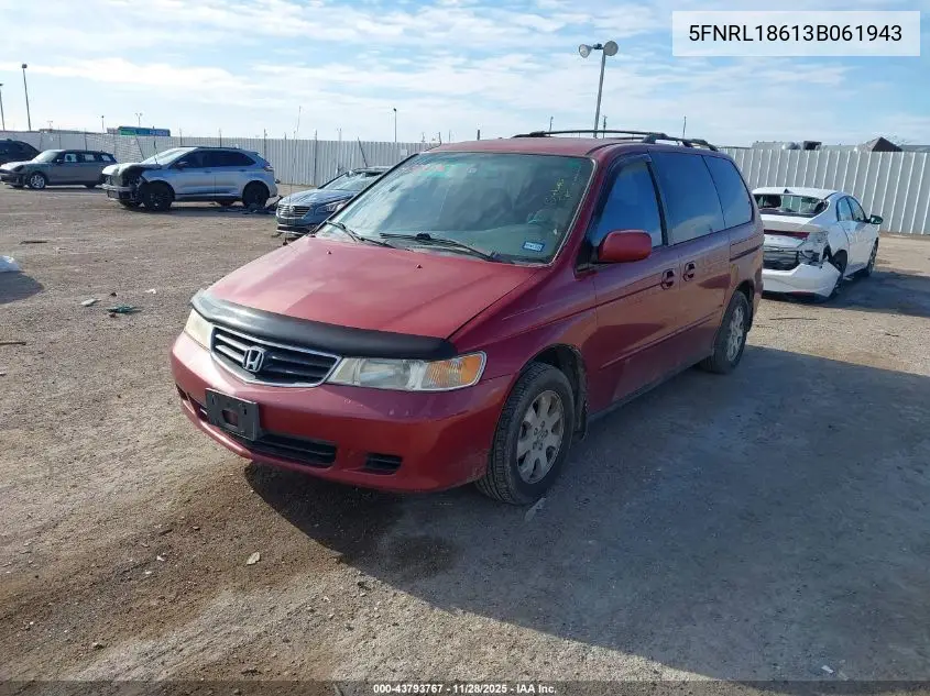 5FNRL18613B061943 2003 Honda Odyssey Ex
