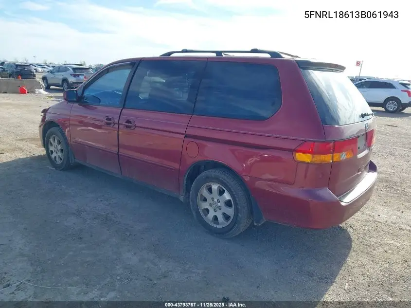 5FNRL18613B061943 2003 Honda Odyssey Ex