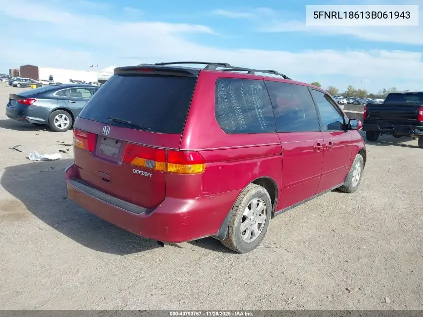 5FNRL18613B061943 2003 Honda Odyssey Ex