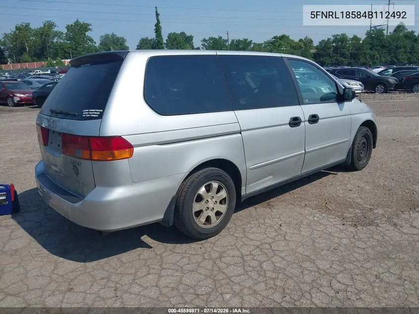 2004 Honda Odyssey Lx VIN: 5FNRL18584B112492 Lot: 45598971