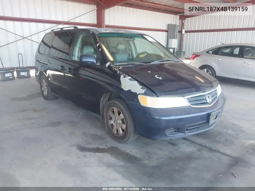 2004 Honda Odyssey Ex-L VIN: 5FNRL187X4B139159 Lot: 45632394