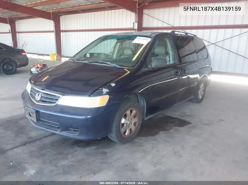 2004 Honda Odyssey Ex-L VIN: 5FNRL187X4B139159 Lot: 45632394