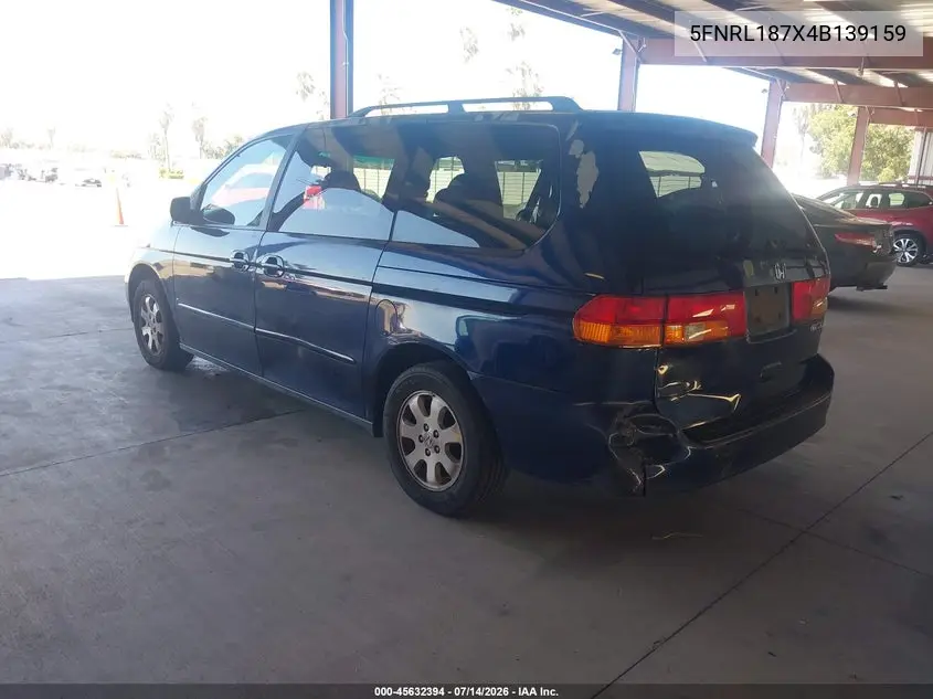 2004 Honda Odyssey Ex-L VIN: 5FNRL187X4B139159 Lot: 45632394