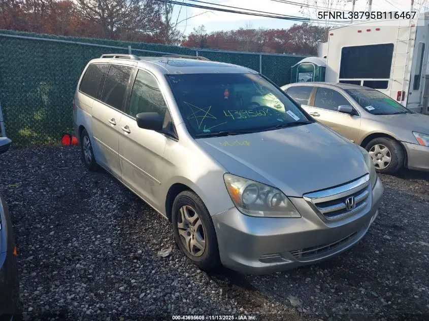 5FNRL38795B116467 2005 Honda Odyssey Ex-L