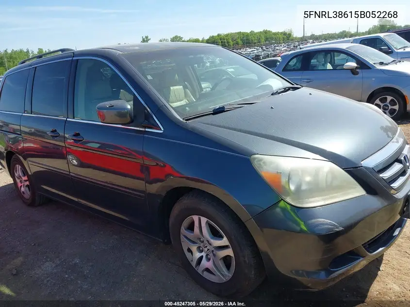2005 Honda Odyssey Ex-L VIN: 5FNRL38615B052268 Lot: 45247305