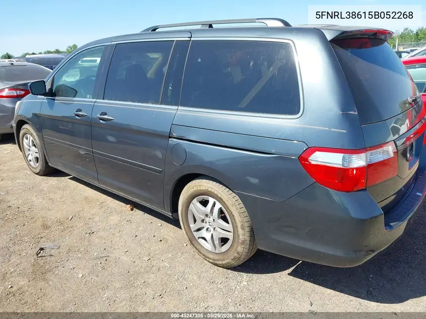 2005 Honda Odyssey Ex-L VIN: 5FNRL38615B052268 Lot: 45247305
