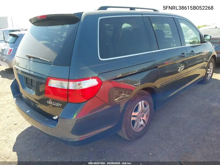 2005 Honda Odyssey Ex-L VIN: 5FNRL38615B052268 Lot: 45247305