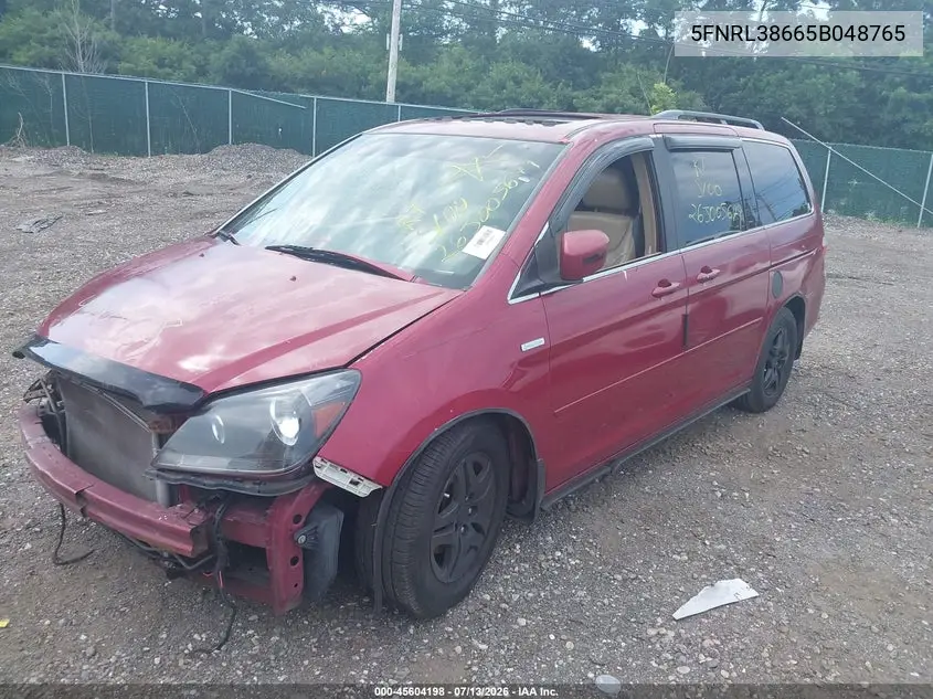 2005 Honda Odyssey Ex-L VIN: 5FNRL38665B048765 Lot: 45604198
