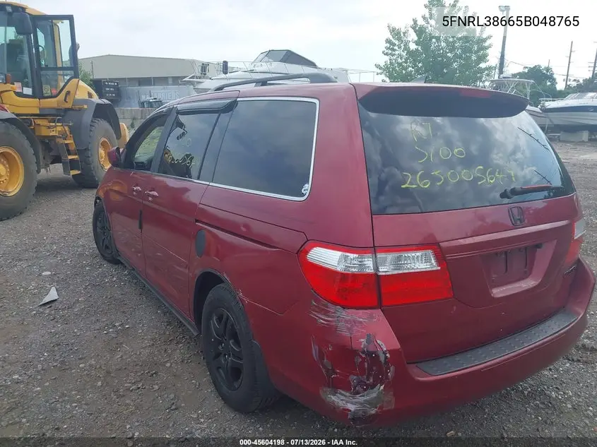 2005 Honda Odyssey Ex-L VIN: 5FNRL38665B048765 Lot: 45604198