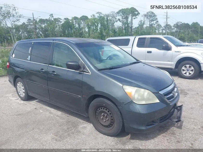 5FNRL38256B108534 2006 Honda Odyssey Lx