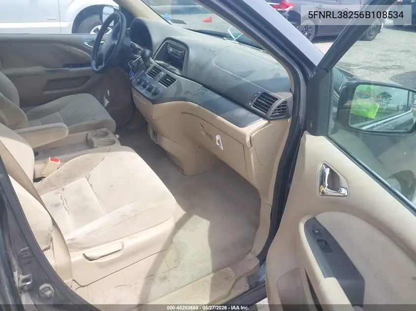 5FNRL38256B108534 2006 Honda Odyssey Lx