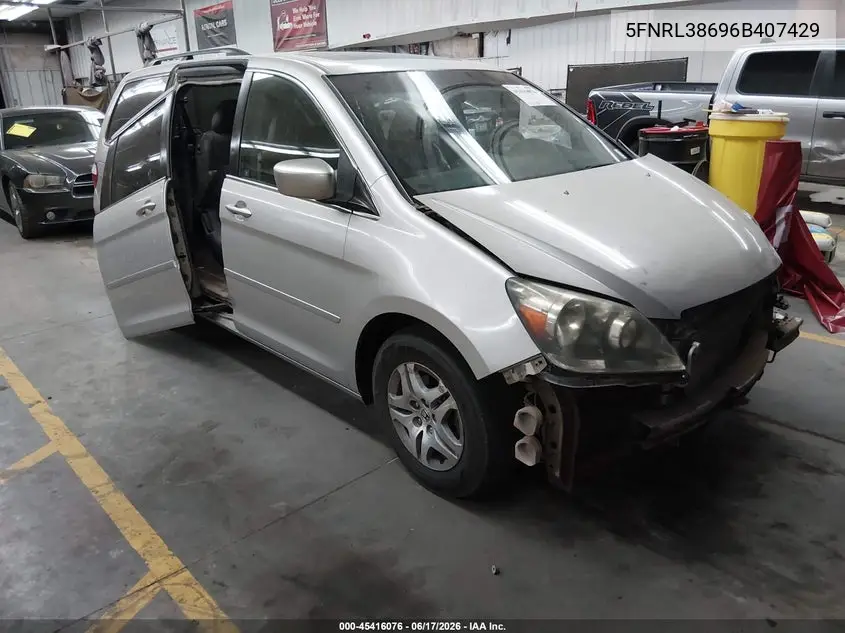 5FNRL38696B407429 2006 Honda Odyssey Ex-L