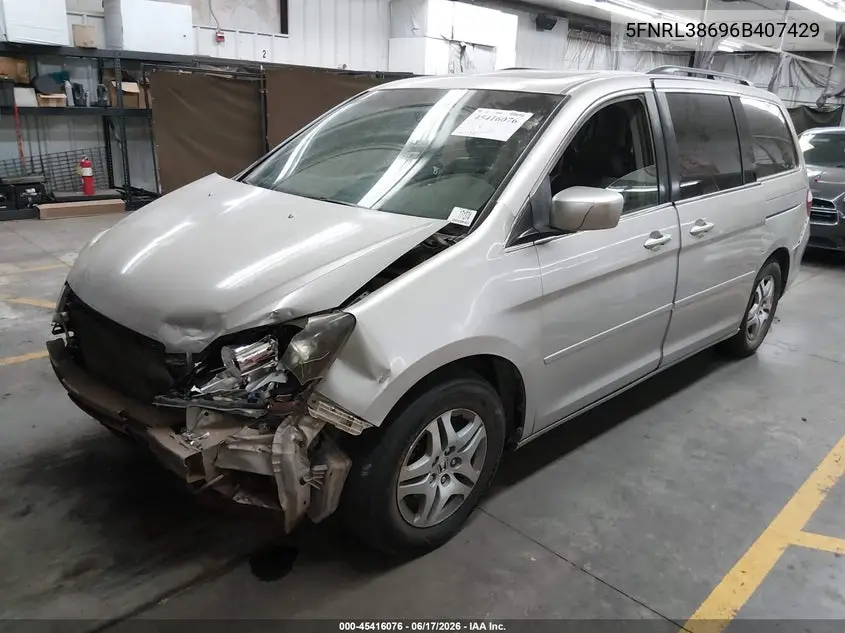 5FNRL38696B407429 2006 Honda Odyssey Ex-L