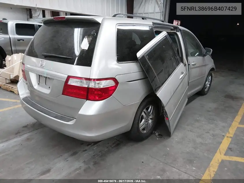 5FNRL38696B407429 2006 Honda Odyssey Ex-L